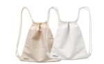 GRAICOT-Cotton Drawstring Bag/Backpack for Gym, Trekking, & Grocery Shopping | Washable & Reusable, Lightweight, Eco-Friendly Recycled | Size M 18" h x 14" w | Combo Pack of 2 (White & Natural Beige) - Image 2