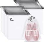 HSR Pack of 20 Shoe Bags for Travel, Clear Travel Shoe Bags for Packing, Large Waterproof Portable Drawstring Travel Shoe Storage Bag Travel Essentials for Men and Women - Image 2