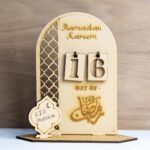 Haoser Wooden Ramadan Calendar Eid Mubarak Table Stand Decoration |Wooden Ramadan Calendar Ramadan Mubarak Decor Eid Decoration Sign Ramadan Kareem Islamic Table Decor Ramadan Gifts - Image 2