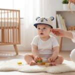 Happy Baby Bear Cap for Babies 6-24 Months | Adjustable Cotton Toddler Baseball Cap with Cute Bear Ears | Soft Sun Protection Hat for Boys & Girls - Image 2