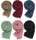 ICW Women's Premium Wrinkle Ironless Crinkled Cotton Hemp Summer Scarf Stoles Shawl head scarves for girls - Image 2
