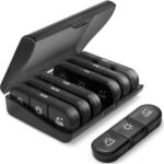 INKULTURE Weekly Medicine Organizer Box 03 Times a Day, Tablets Container Case Travel Pill Box For 07 days | Black | 01 Pcs - Image 2