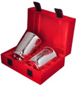 INTERNATIONAL GIFT® German Silver Brass Round Bowl Set with Tray and Spoon with Royal Royal Luxury Velvet Box Used for Dry Fruit, Sweets and Home Decor - Image 2