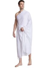 Ihram Ehram Ahram for Men for Hajj and Umrah - 2 100% Cotton Towels(top and Bottom) New Dry Fast Technology | White - Image 2