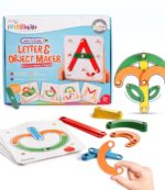 Intelliskills Premium 50 Pcs Wooden Letter & Object Maker Puzzle With Model Cards,ABCD Alphabet Puzzle for Kids,Learning & Educational Stacking Toy,Fun & Activity Toys for 2+ Years Kids,Birthaday Gift - Image 2