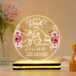 Islamic Gift for Father | Best Dad Ever Acrylic Light | LED Bedroom Decor | Warm White Table Lamp | Meaningful Present for Dad |(5.5x5.5 Inch) - Image 2