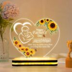 Islamic Gift for Father | Heart Shaped LED Night Light | Acrylic Desk Lamp for Dad | Warm White Glow | Ramadan Home Accent | Islamic Home Decor | Eid Present | (5.5x5.5 Inch) - Image 2