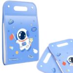 Jaravik Theme Based File Folder with Button Lock and Handle Certificates Holder with 12 Pockets, Office Documents File, Organizer Bag,A4 Size Expandable Folders,Set of 1 (Astronaut Light Blue) - Image 2