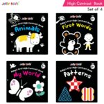 Jolly Kids Baby’s First High Contrast Book – Set of 4 for Newborns 0–12 Months | Black & White Visual Stimulation Board Books | Baby Friendly First Words & Early Brain Development Baby Book - Image 2