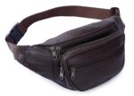 K London Genuine Leather Waist Bag for Men & Women | Brown Fanny Pack with Adjustable Belt | 4 Zipper Pockets Travel Pouch, Money Belt, Running Hiking Hip Bag - Image 2