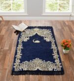 KETOSTICS® Muslim Islamic Prayer Mat,Anti Skid Janamaz musallah Mat, Pure chennille Look, Soft Foldable,Aasan,Meditation Mat,Multipurpose Velvet Rug Mats (Size: 70cm X 110cm) (Blue m) - Image 2