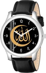 KIROH Men’s Analog Casual Wrist Watch – Classic Stylish Design for Office & Design No BLK AVIO Islamic_BLK LTHR - Image 2
