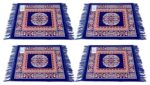 Kuber Industries 4 Pieces Velvet Prayer Mat/Aasan/Pooja Mat/Meditation Mat/Multipurpose Velvet Rug Mat 2 Ft X 2 Ft (Royal Blue) CTKTC33929 - Image 2