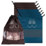 Kuber Industries Pack of 8 Non-Woven Shoe Bags | Shoe Bags for Travel | Shoe Cover with Transparent Window | Navy Blue - Image 2