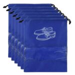 Kuber Industries Shoe Bags Pouches|Shoe Cover for Traveling|Non Woven Drawstring Bag|Shoe Bag for Shoes, Slipper, Heels|Transparent Window|Pack of 6 (Blue) - Image 2