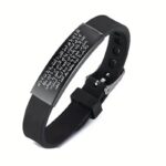M Men Style Adjustable Quran Calligraphy Ayatul Kursi Amulet Silicone Wristband Black Bracelet for Men and Women Br02 - Image 2