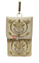 MILAN'S CREATION Exclusive Mobile Pouch Zardozi Hand Embroidery With Waist Clip Hook & Sling Chain (removable) | Ladies Women’s Handbag Wallet Sling Purse | Party Wedding Festival Giveaways Gift | - Image 2