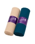 MIRTAZ Women’s Textured Hijab Combo Pack of 2 (Beige & Teal Blue) | Soft Lightweight Premium Muslim Scarf for Girls & Women | Stylish Plain Crinkle Head Scarf | 180 x 70 cm - Image 2