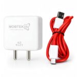MOBTEK 65 Watt Fast Charger with USB-A to Type-C Cable, White Wall Adapter for Type-C Compatible Devices - Image 2