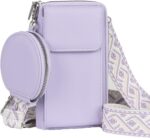 MOCA Womens Small Crossbody Bag for Mobile Cell Phone Holder Pocket Purse Wallet with Sling Adjustable Strap Shoulder Belt with Card Slots and Mini Coin Purse (Lilac) - Image 2