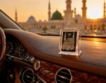 Makka Madina Silver Plated Acrylic Frame with Crystal Clear Stand Islamic Home Decor Showpiece for Car Dashboard Office Table Muslim Gift - Image 2