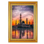 Makkah Madina Photo Frame 9x12 Inch | Golden Religious Wall Photo Frame for Home| Islamic Decor | Ideal for Daily Prayer & Spiritual Home Decoration_Design No_38 - Image 2