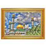 Makkah Madina Photo Frame 9x12 Inch | Golden Religious Wall Photo Frame for Home| Islamic Decor | Ideal for Daily Prayer & Spiritual Home Decoration_Design No_74 - Image 2