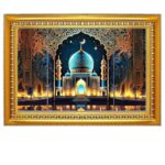 Makkah Madina Photo Frame 9x12 Inch | Golden Religious Wall Photo Frame for Home| Islamic Decor | Ideal for Daily Prayer & Spiritual Home Decoration_Design No_9 - Image 2