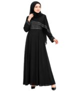 Mehar Hijab Nadeen Black Abaya with Hijab Shwal for Women| Elegant Modest Islamic Wear - Image 2