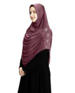 Mehar Hijab's Women's Elegant Pleated Instant Hijab with Glittering Stone Embellishments | Modest & Stylish Aasimah Hijab - Image 2