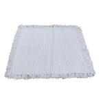 Microfiber Woollen Pooja Aasan, Soft, Comfy, Attractive Handmade Meditation Prayer Mat White (32 x 28 Inch) - Image 2