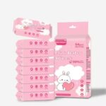 Mini Baby Wipes Disposable Portable Pocket Water Wipes for Babies, Children, Hand & Face, Cleansing, Moisturising & Sanitizing Wet Tissues – 64 Wipes - Image 2