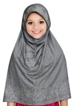 Modern Kid Girls Polyester Pleasted Handwork Hijab Scarf | Comfortable, Breathable, Lightweight, Skin Friendly|SL_117 - Image 2