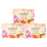 Moha Kesar Chandan Soap Bar - 100g (Pack of 3) | Enriched with Saffron & Sandalwood | Soap Bar for Glowing & Even Toned Skin | Soothing Brightening Bathing Soap with Ayurvedic Care | Organic Soap for Gentle Cleansing & Deep Moisturizing - Image 2