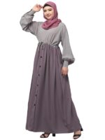 Muslim Closet� Umbrella Style Abaya With Dual Color And Slightly Adjustable Waist - Made with Nida Matte for Women and Girls. - Image 2