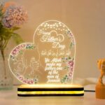 Muslim Dad Gift LED Lamp | Father's Day Acrylic Night Light | Islamic Home Decor | Arabic Blessing Design | Ramadan Decoration | Birthday Present for Father | Warm Glow Accent |(5.5x5.5 Inch) - Image 2