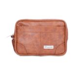 NFI essentials Mens Multipurpose Leather Travel Pouch Wrist Hand bag for Cash Money Carrying Purpose - Image 2