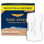 Park Avenue Premium Men’s Soaps for Bath – Pure Luxury | 125g (Pack of 4) | Enriched with Shea Butter & Coconut Oil | Grade 1 Soap | For All Skin Types - Image 2