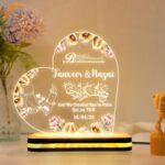 Personalized Islamic Couple Name Lamp LED Acrylic Night Light | Quran 78:8 Verse Decor | Muslim Wedding Engagement Gift for Husband Wife Anniversary Celebration |(5.5x5.5) Inch - Image 2