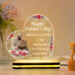 Personalized Islamic Father’s Day LED Lamp | Acrylic Night Light with Custom Photo | Father Dua Quote Design | Warm White USB Table Lamp | Muslim Dad Gift for Home Decor (5.5x5.5 Inch) - Image 2