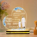 Personalized Islamic Father’s Day LED Lamp | Acrylic Night Light with Father Quote | Custom Name Design, Warm White USB Table Lamp, Muslim Dad Gift for Home Bedroom Decor(5.5x5.5 Inch) - Image 2