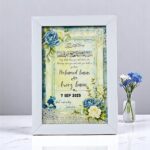 Personalized Islamic Wedding Gift Frame with Arabic Calligraphy & Floral Design | Custom Name & Date Frame for Nikah, Engagement, Anniversary, Home Décor - Image 2