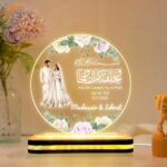 Personalized Islamic Wedding Name Lamp LED Acrylic Night Light | Quran 78:8 Verse Decor | Muslim Couple Gift for Nikah Engagement Anniversary Bride Groom Bedroom Decoration |(5.5x5.5) Inch - Image 2