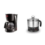 Pigeon by Stovekraft Brewster Coffee Maker, Small Size Coffee Maker of Home Machine (Black) by Stovekraft Kessel 1.2-L Multi-Purpose Kettle 600W, Black, Silver - Image 2