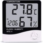 Plastic Abstract LCD Temperature Clock (White)(3.9Wx3.9Lx3.9H Inches) ,Pack of 1 - Image 2