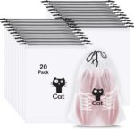 Pristu Pack of 20 Pcs Shoe Bag Cover for Shoe Storage & Travelling Drawstring Bags Waterproof, White Large Waterproof Portable Drawstring Travel Shoe Storage Bag Travel Essentials Women for and Men - Image 2