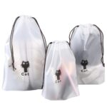Pristu Shoe Bag Cover for Shoe Storage & Travelling Drawstring Bags Waterproof, White (6) - Image 2