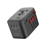 Promate Travel Adapter, Universal GaN Charge Adapter with 2000W AC Socket, 100W Four USB-C Power Delivery Ports, QC 3.0 Port, Auto-Resetting Fuse and Surge Protect for iPhone 15,TripMate-GaN100 - Image 2