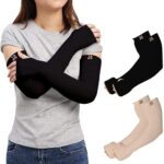 RRC UV Sun Protection Arm Sleeves for Men & Women, UPF 50 Arm Cover for Outdoor Sports. Biking,Cricket,Cycling, Golf Winter Special Black Color - 1 Pair - Image 2