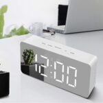 Reacher Mirror Digital LED Mirror Alarm Clock for Table Smart Alarm Clock for Students Heavy Sleepers with Sensor Date and Temperature for Office Home & Bedroom - Image 2